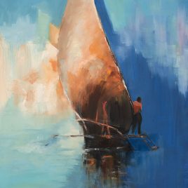 Alexander Art Academy | Oceana Exhibition | Kay Du Toit - Sailor Sailing His Outrigger