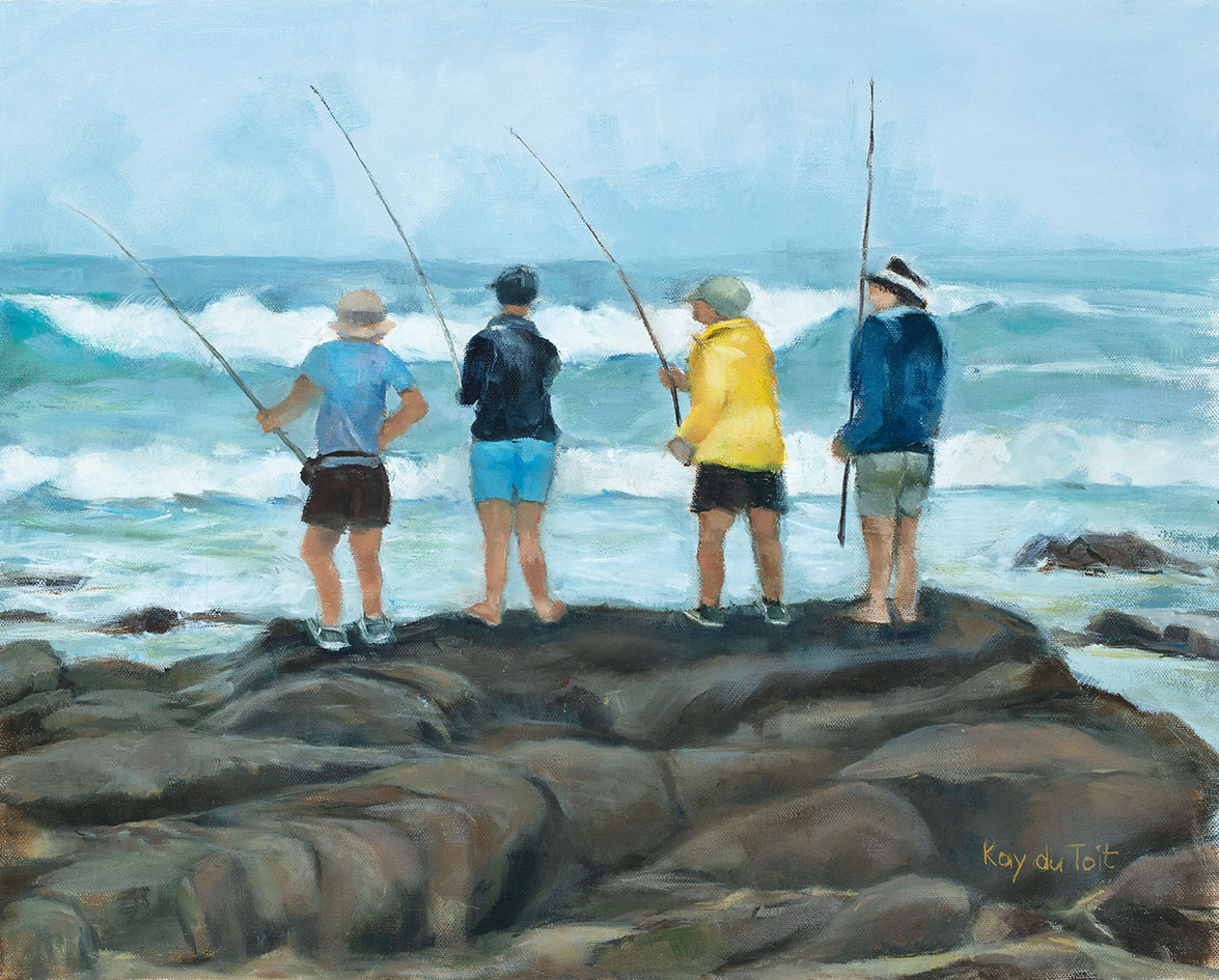 Alexander Art Academy | Oceana Exhibition | Kay Du Toit - Hopeful Fisherman at Cape Agulhas